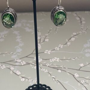 Peridot sterling silver earrings